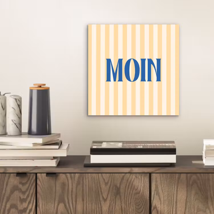 Aluminium schilderij - Blauw - Geel - Strepen - Moin — 2
