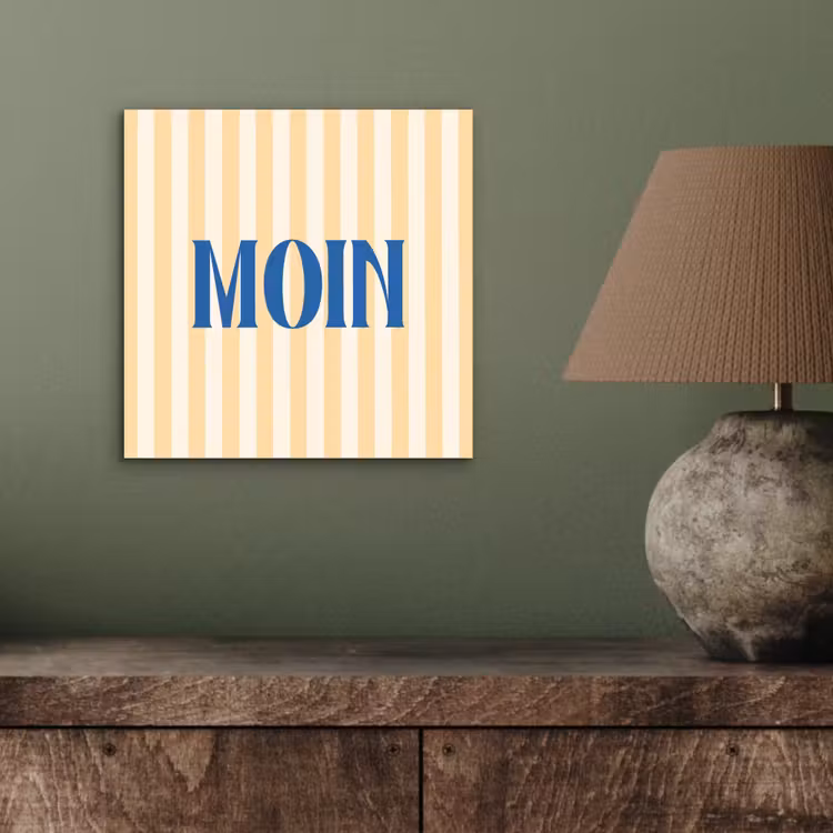 Aluminium schilderij - Blauw - Geel - Strepen - Moin — 3