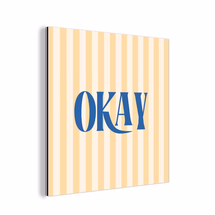 Aluminium schilderij - Blauw - Geel - Strepen - Okay — 1