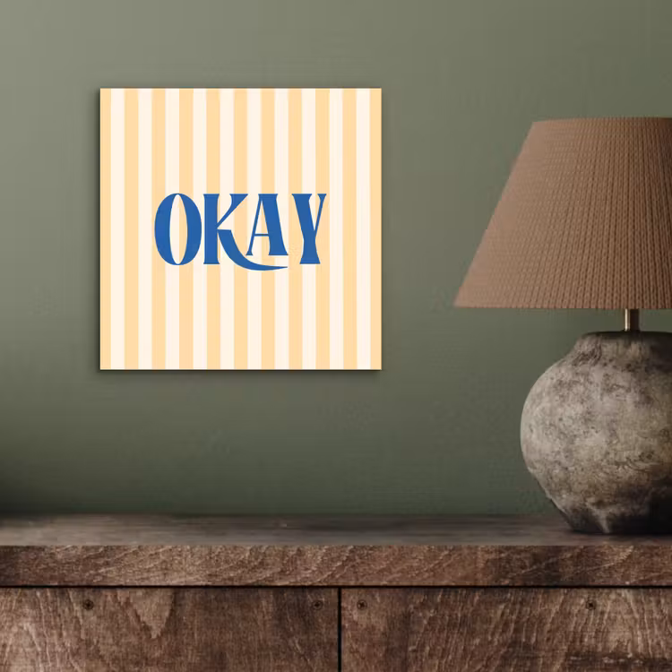 Aluminium schilderij - Blauw - Geel - Strepen - Okay — 3