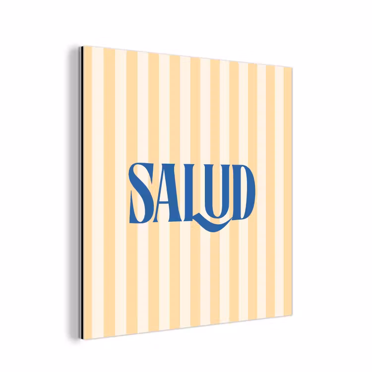 Aluminium schilderij - Blauw - Geel - Strepen - Salud — 1