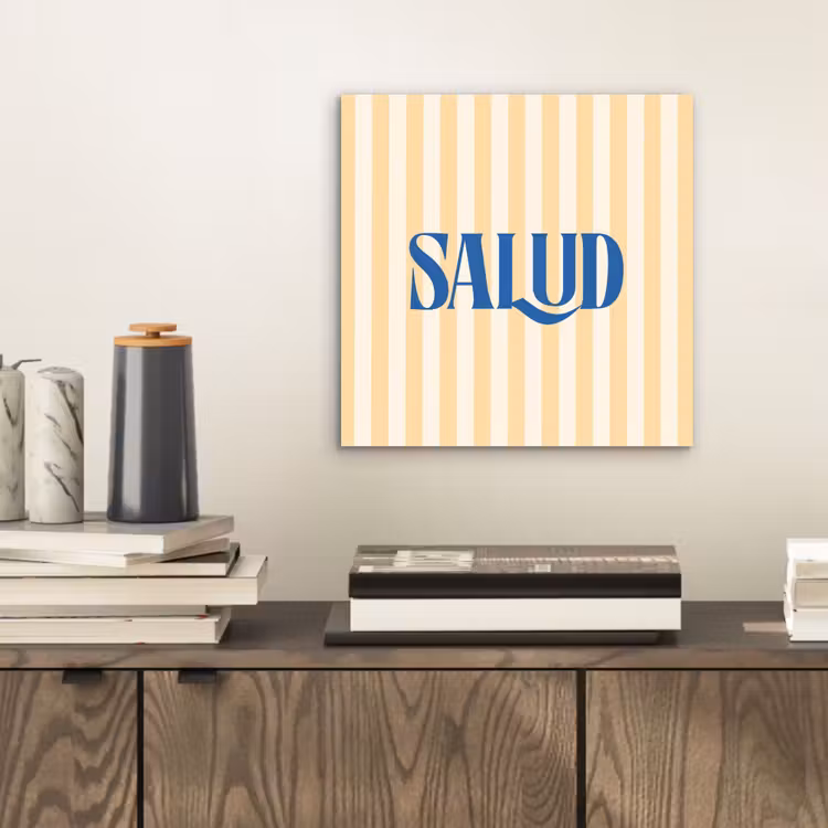 Aluminium schilderij - Blauw - Geel - Strepen - Salud — 2