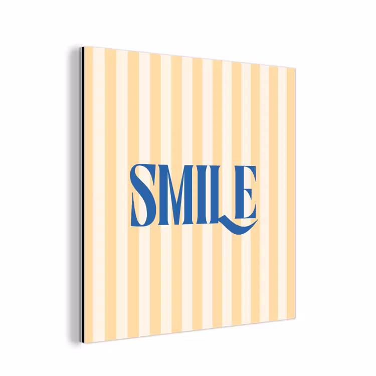 Aluminium schilderij - Blauw - Geel - Strepen - Smile — 1