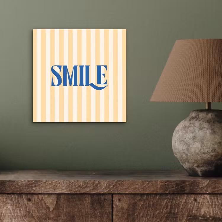 Aluminium schilderij - Blauw - Geel - Strepen - Smile — 3