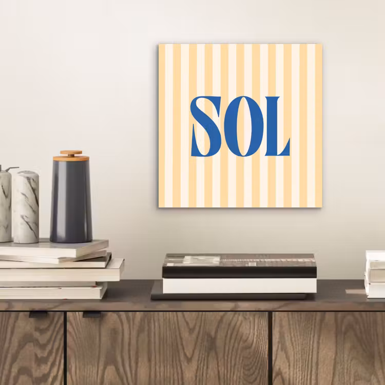 Aluminium schilderij - Blauw - Geel - Strepen - Sol — 2