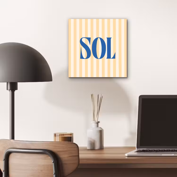 Aluminium schilderij - Blauw - Geel - Strepen - Sol — 6
