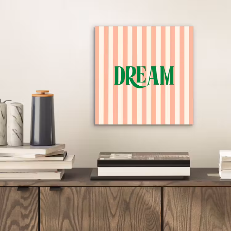 Aluminium schilderij - Zachtroze - Groen - Strepen - Dream — 2