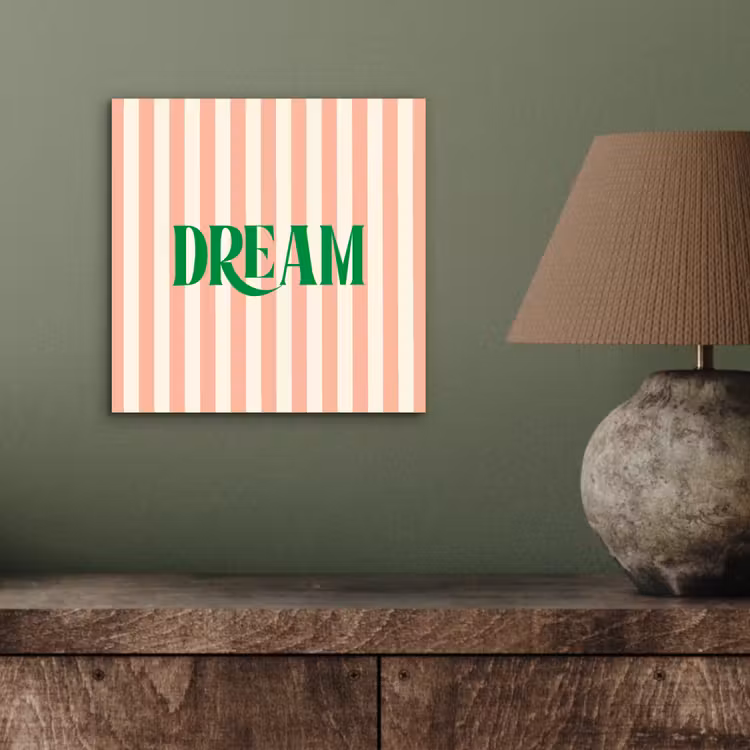 Aluminium schilderij - Zachtroze - Groen - Strepen - Dream — 3