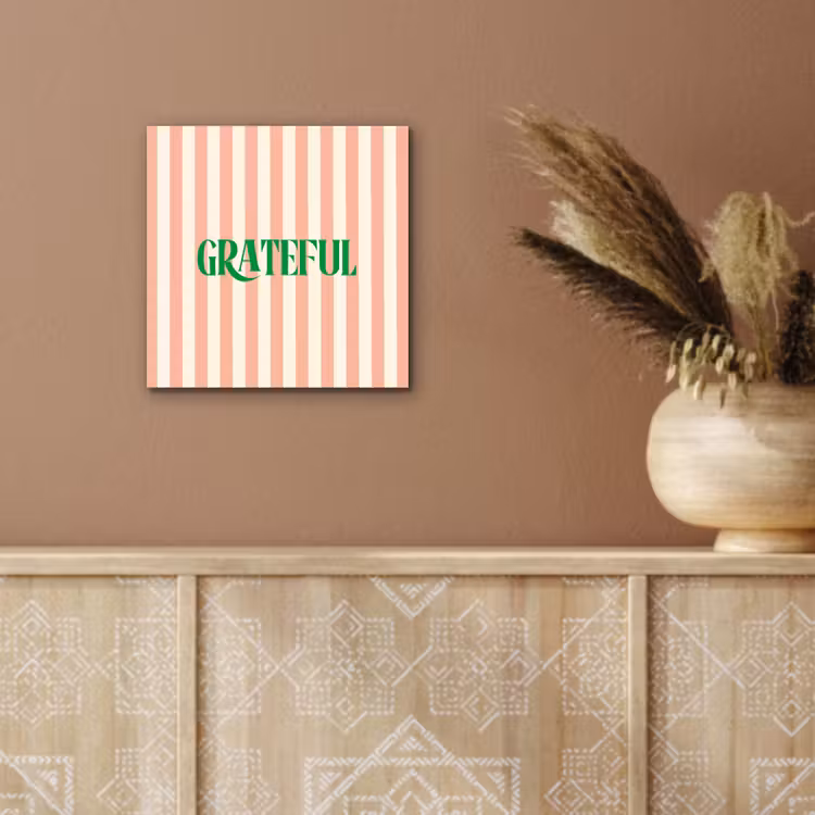 Aluminium schilderij - Zachtroze - Groen - Strepen - Grateful — 5