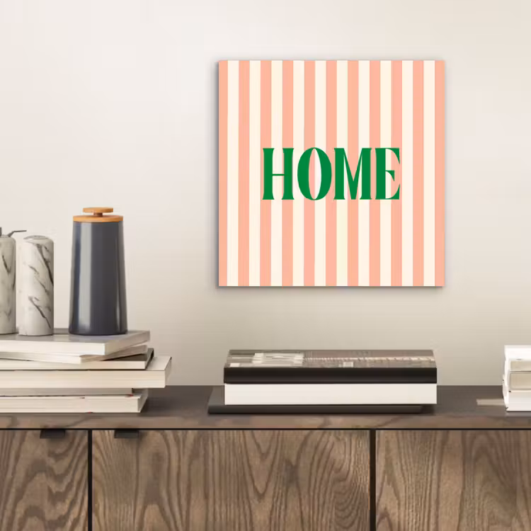 Aluminium schilderij - Zachtroze - Groen - Strepen - Home — 2