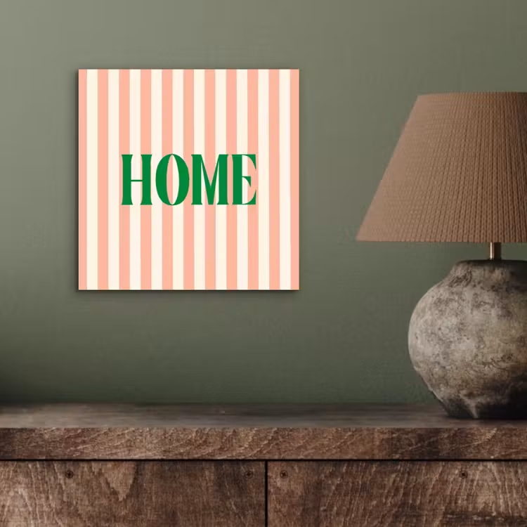 Aluminium schilderij - Zachtroze - Groen - Strepen - Home — 3