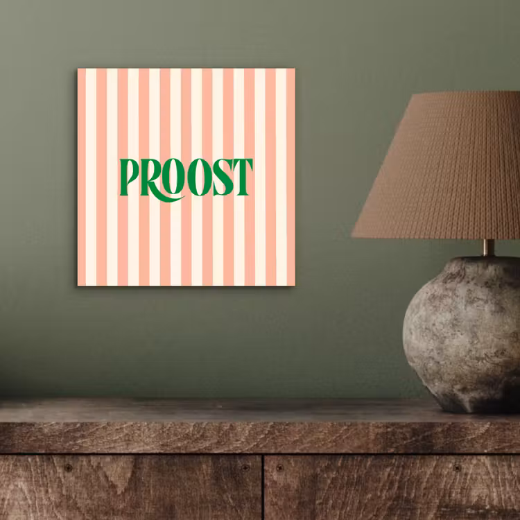 Aluminium schilderij - Zachtroze - Groen - Strepen - Proost — 3