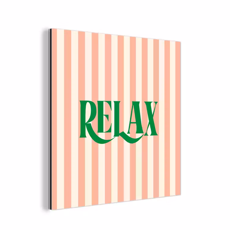 Aluminium schilderij - Zachtroze - Groen - Strepen - Relax — 1
