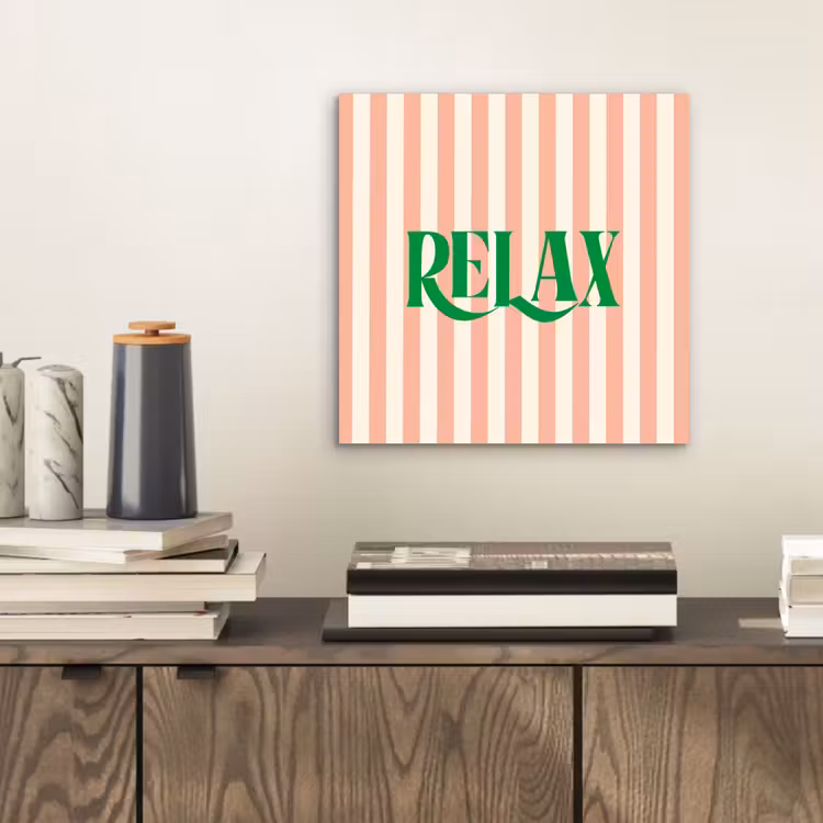 Aluminium schilderij - Zachtroze - Groen - Strepen - Relax — 2