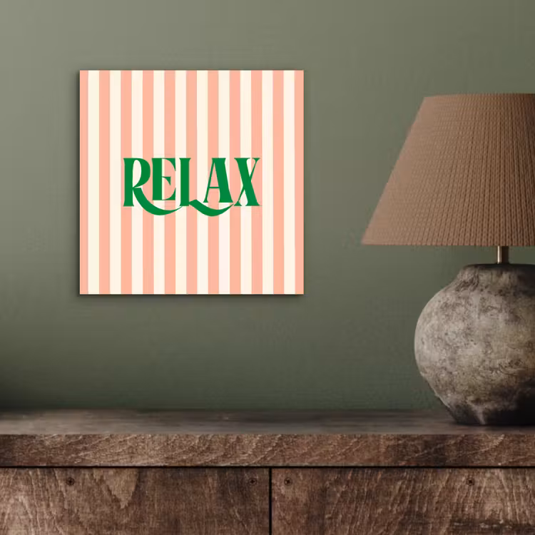 Aluminium schilderij - Zachtroze - Groen - Strepen - Relax — 3