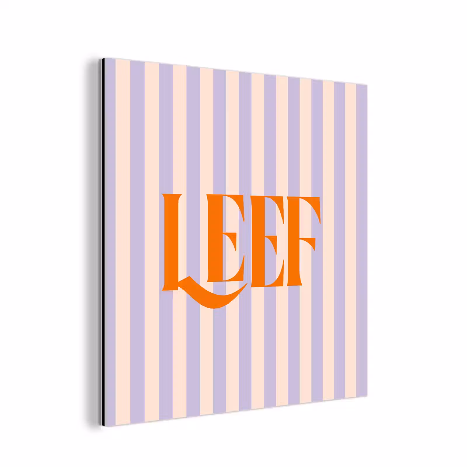 Aluminium schilderij - Lila - Oranje - Strepen - Leef — 1