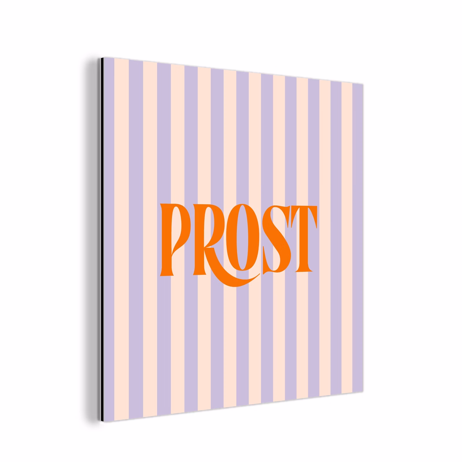 Aluminium schilderij - Lila - Oranje - Strepen - Prost — 1