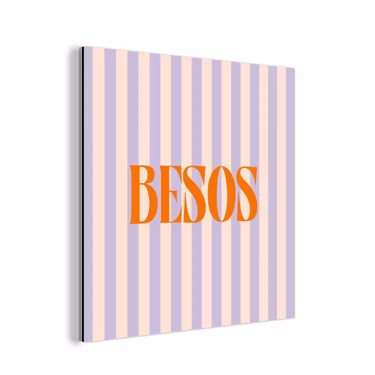 Aluminium schilderij - Lila - Oranje - Strepen - Besos — 1