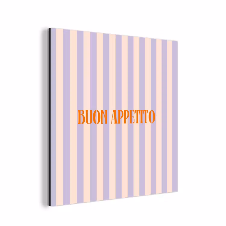 Aluminium schilderij - Lila - Oranje - Strepen - Buon Appetito — 1
