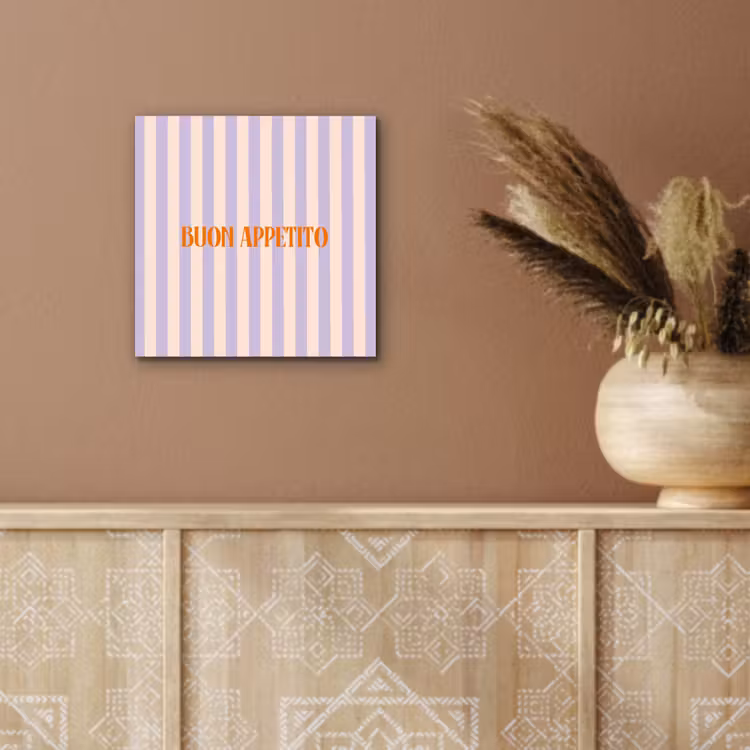 Aluminium schilderij - Lila - Oranje - Strepen - Buon Appetito — 5