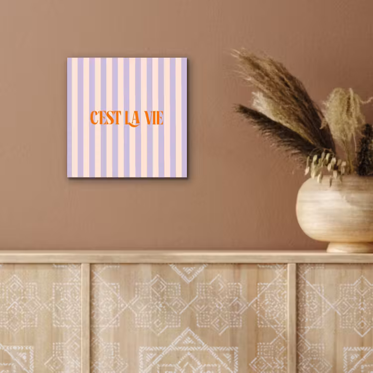 Aluminium schilderij - Lila - Oranje - Strepen - C'est La Vie — 5