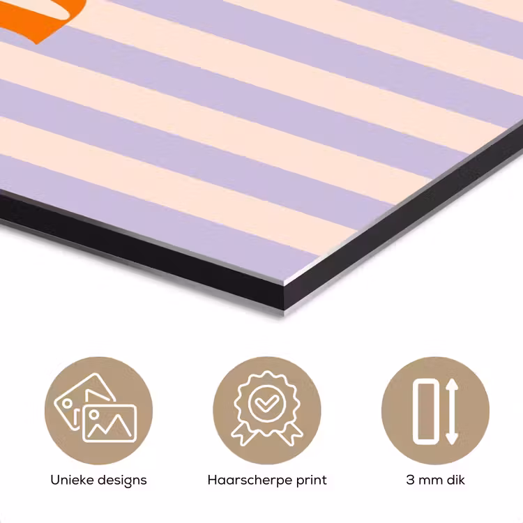 Aluminium schilderij - Lila - Oranje - Strepen - Dream — 7