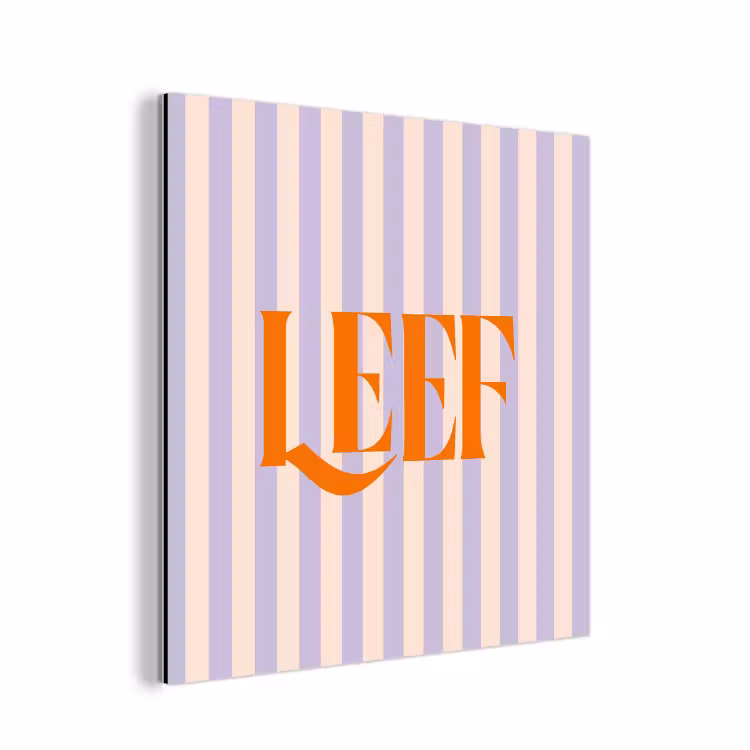 Aluminium schilderij - Lila - Oranje - Strepen - Leef — 1