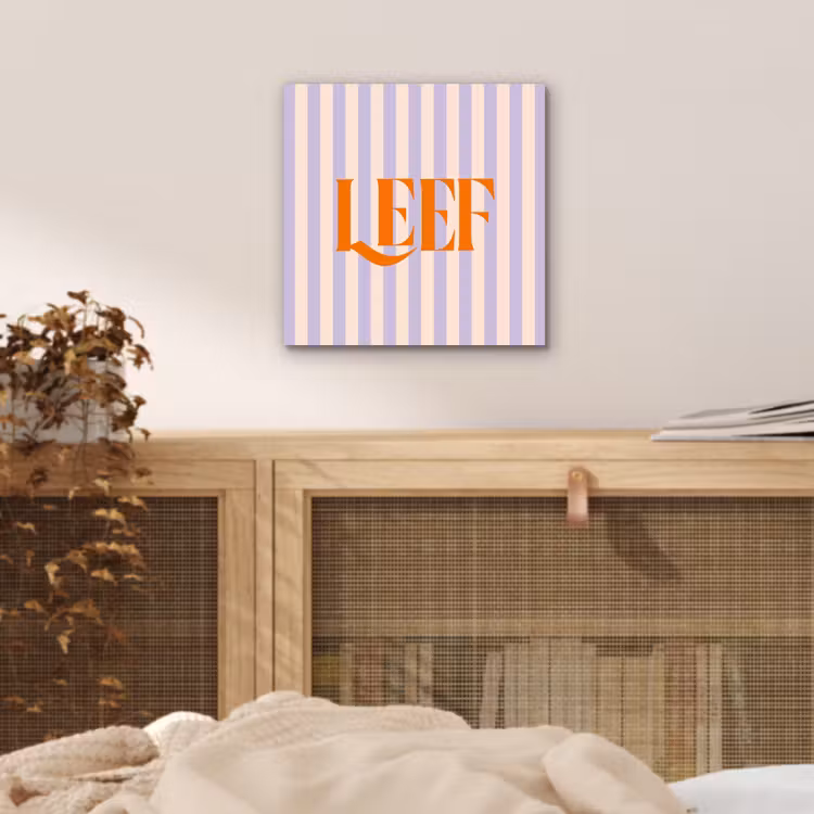 Aluminium schilderij - Lila - Oranje - Strepen - Leef — 4