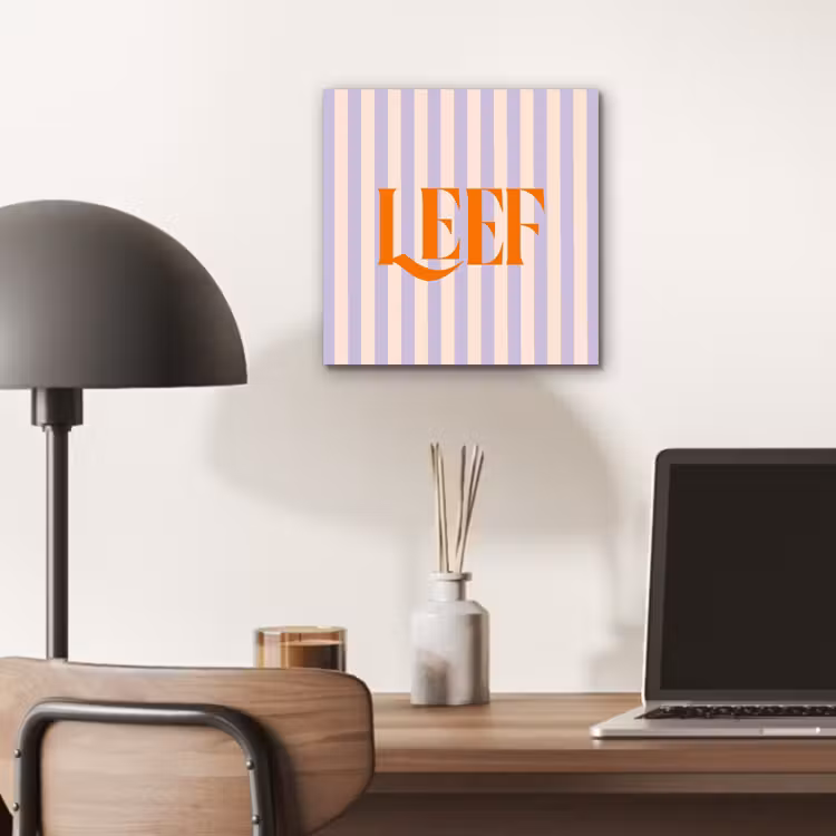 Aluminium schilderij - Lila - Oranje - Strepen - Leef — 6