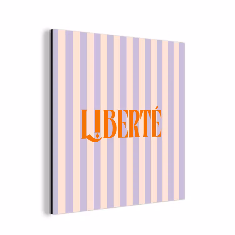 Aluminium schilderij - Lila - Oranje - Strepen - Liberté — 1