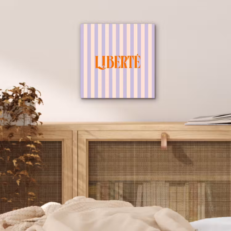 Aluminium schilderij - Lila - Oranje - Strepen - Liberté — 4