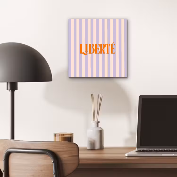 Aluminium schilderij - Lila - Oranje - Strepen - Liberté — 6