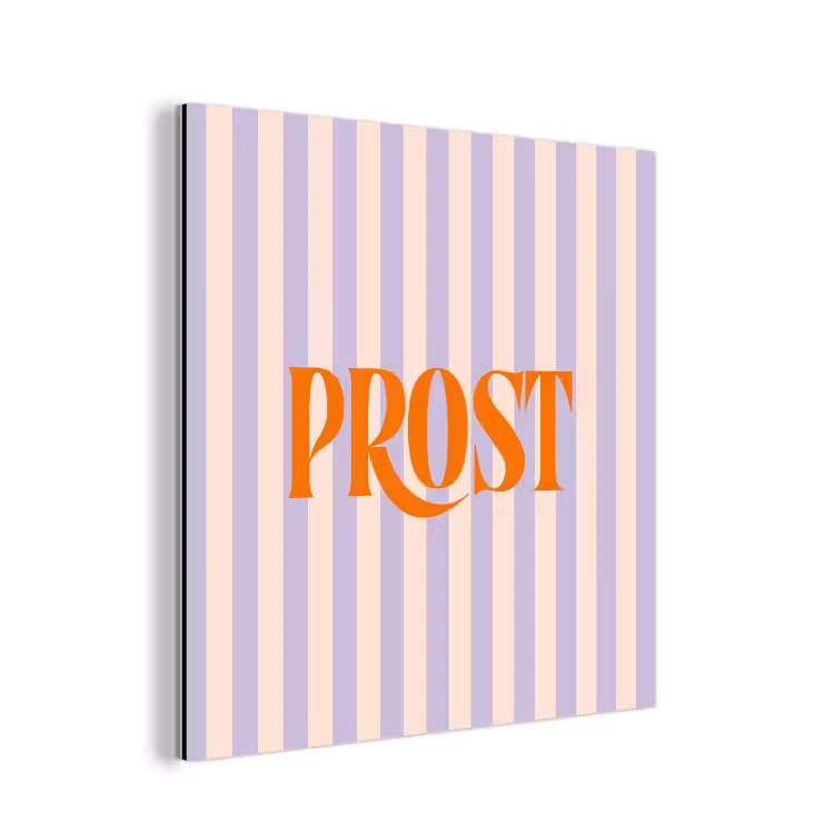 Aluminium schilderij - Lila - Oranje - Strepen - Prost — 1