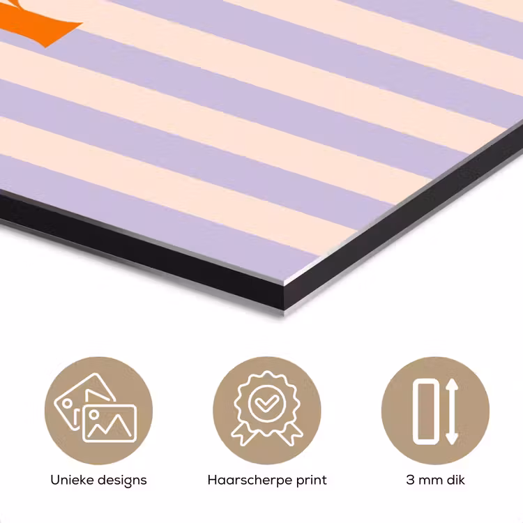 Aluminium schilderij - Lila - Oranje - Strepen - Prost — 7
