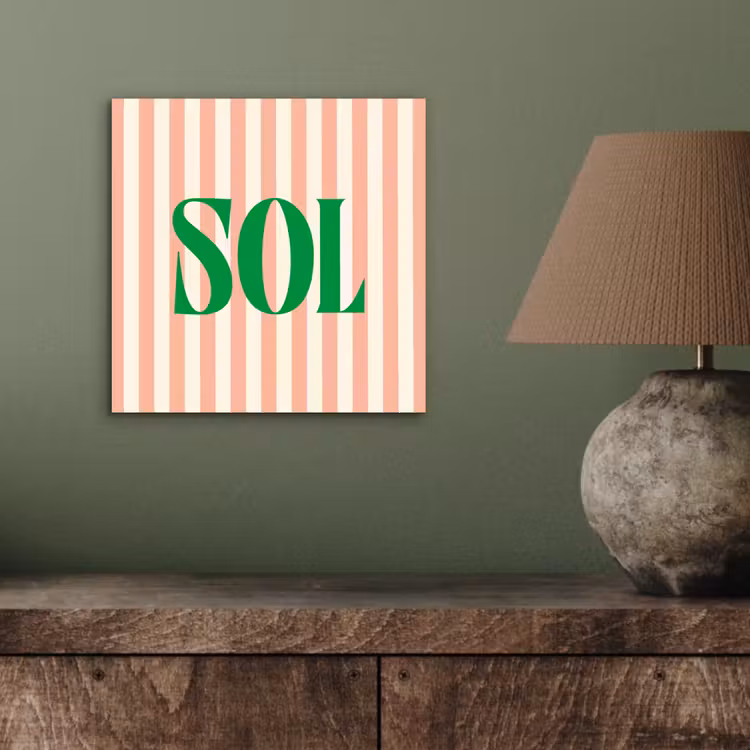 Aluminium schilderij - Zachtroze - Groen - Strepen - Sol — 3
