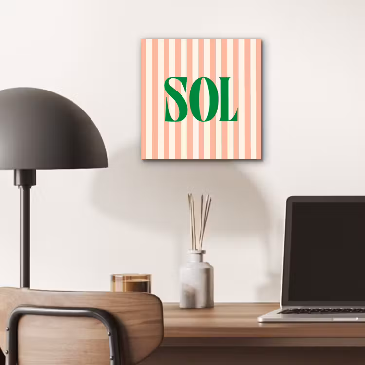 Aluminium schilderij - Zachtroze - Groen - Strepen - Sol — 6