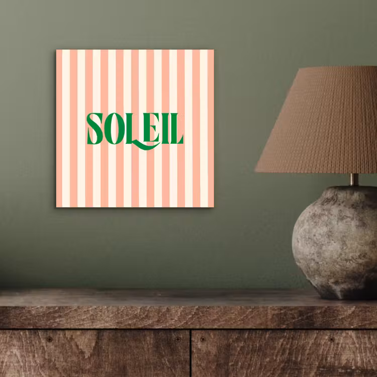 Aluminium schilderij - Zachtroze - Groen - Strepen - Soleil — 3