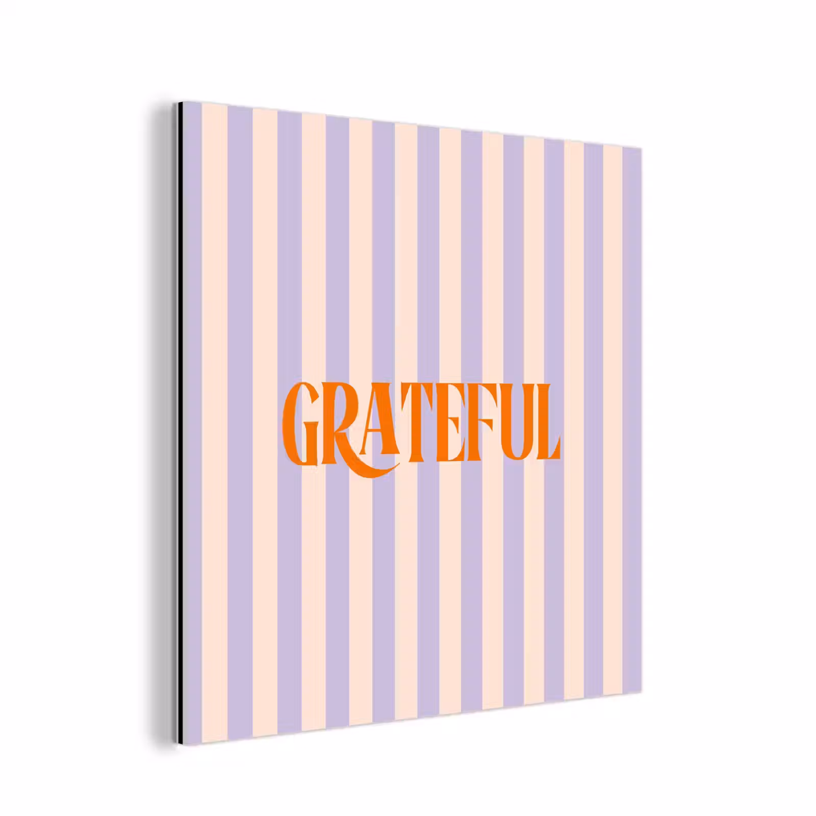Aluminium schilderij - Lila - Oranje - Strepen - Grateful — 1
