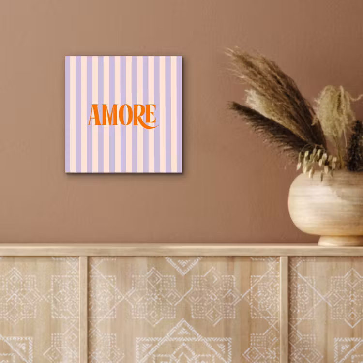 Aluminium schilderij - Lila - Oranje - Strepen - Amore — 5