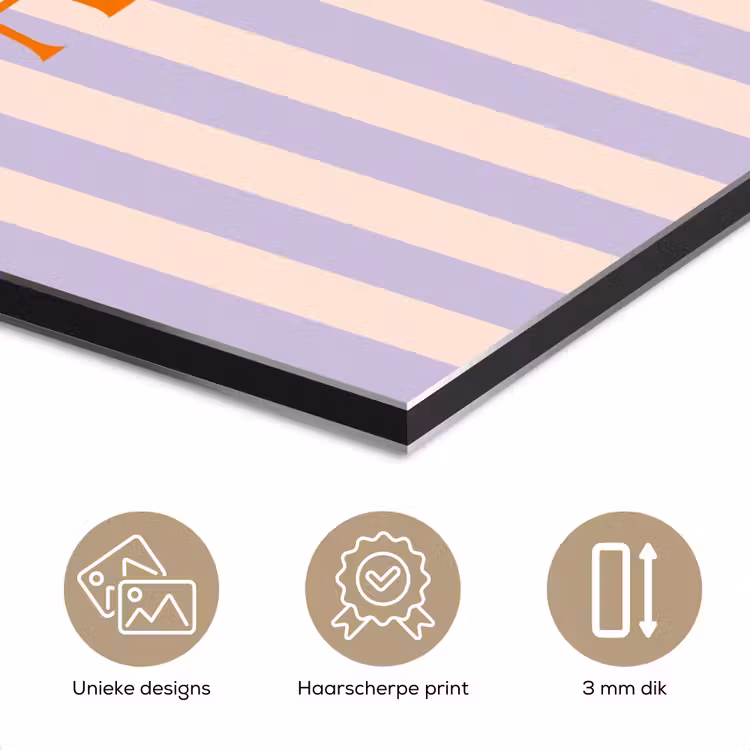 Aluminium schilderij - Lila - Oranje - Strepen - Amore — 7