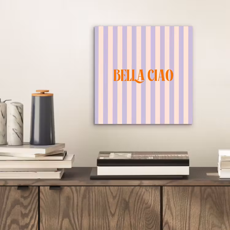 Aluminium schilderij - Lila - Oranje - Strepen - Bella Ciao — 2