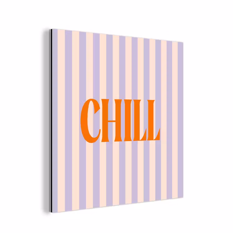 Aluminium schilderij - Lila - Oranje - Strepen - Chill — 1