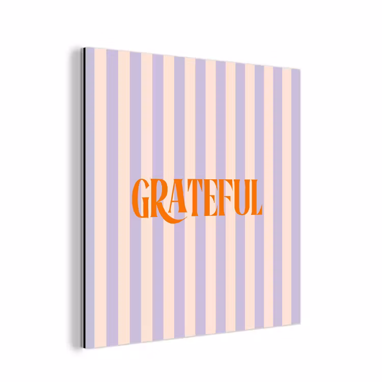 Aluminium schilderij - Lila - Oranje - Strepen - Grateful — 1