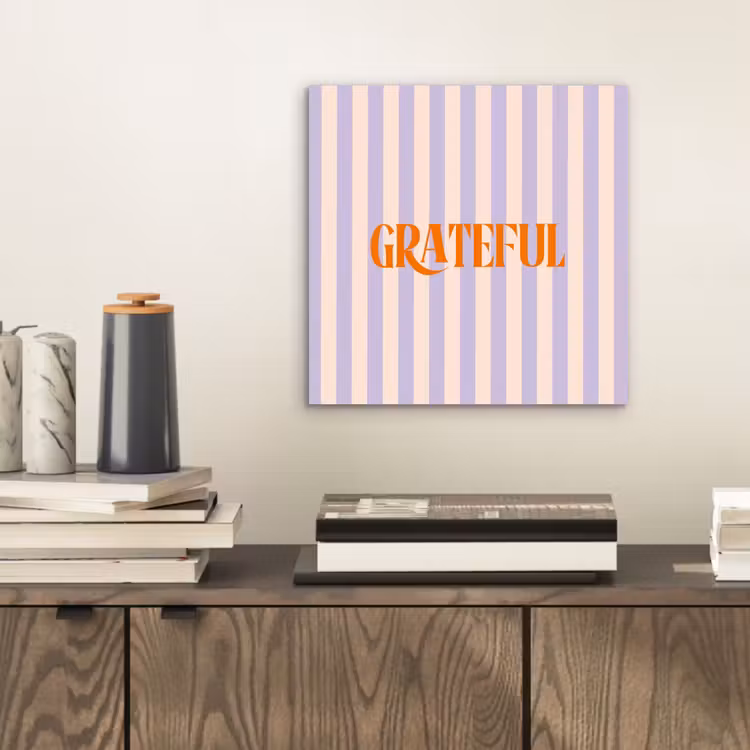 Aluminium schilderij - Lila - Oranje - Strepen - Grateful — 2