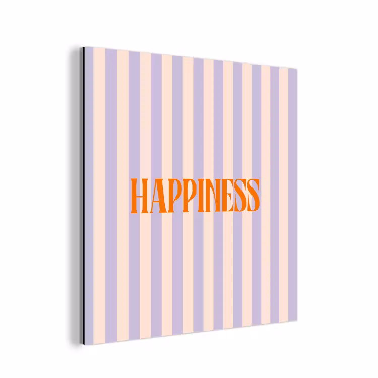 Aluminium schilderij - Lila - Oranje - Strepen - Happiness — 1