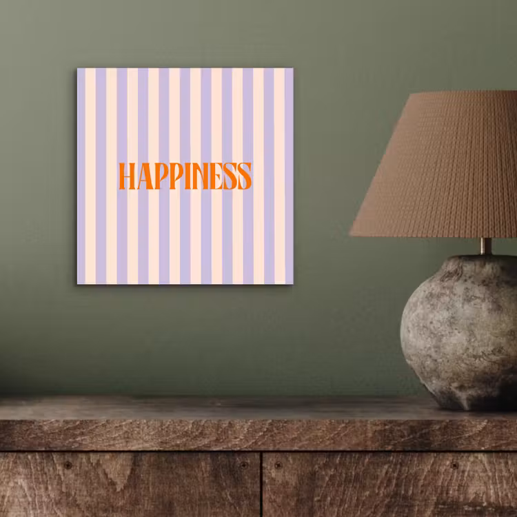 Aluminium schilderij - Lila - Oranje - Strepen - Happiness — 3