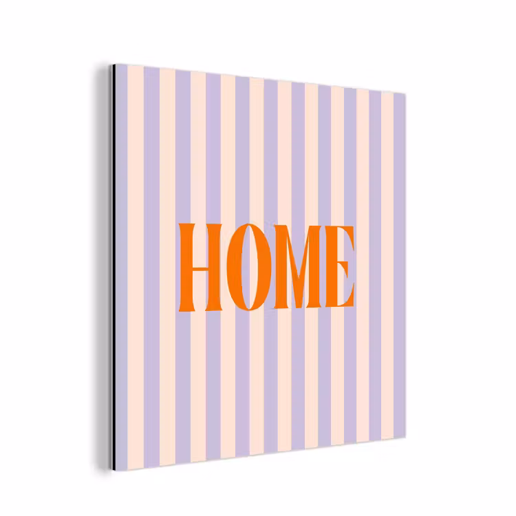 Aluminium schilderij - Lila - Oranje - Strepen - Home — 1