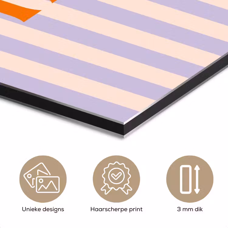 Aluminium schilderij - Lila - Oranje - Strepen - Home — 7
