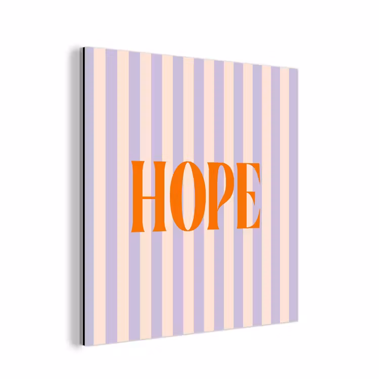 Aluminium schilderij - Lila - Oranje - Strepen - Hope — 1