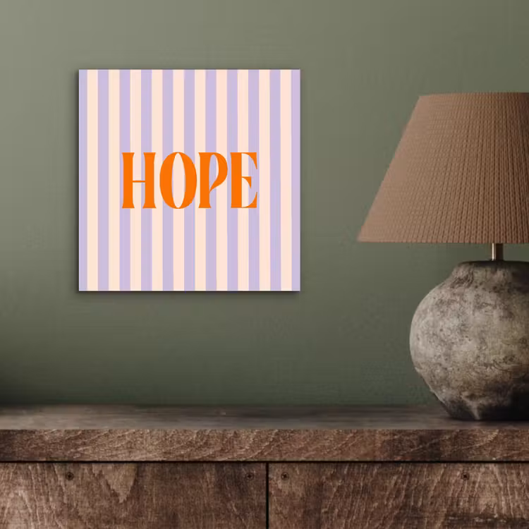 Aluminium schilderij - Lila - Oranje - Strepen - Hope — 3